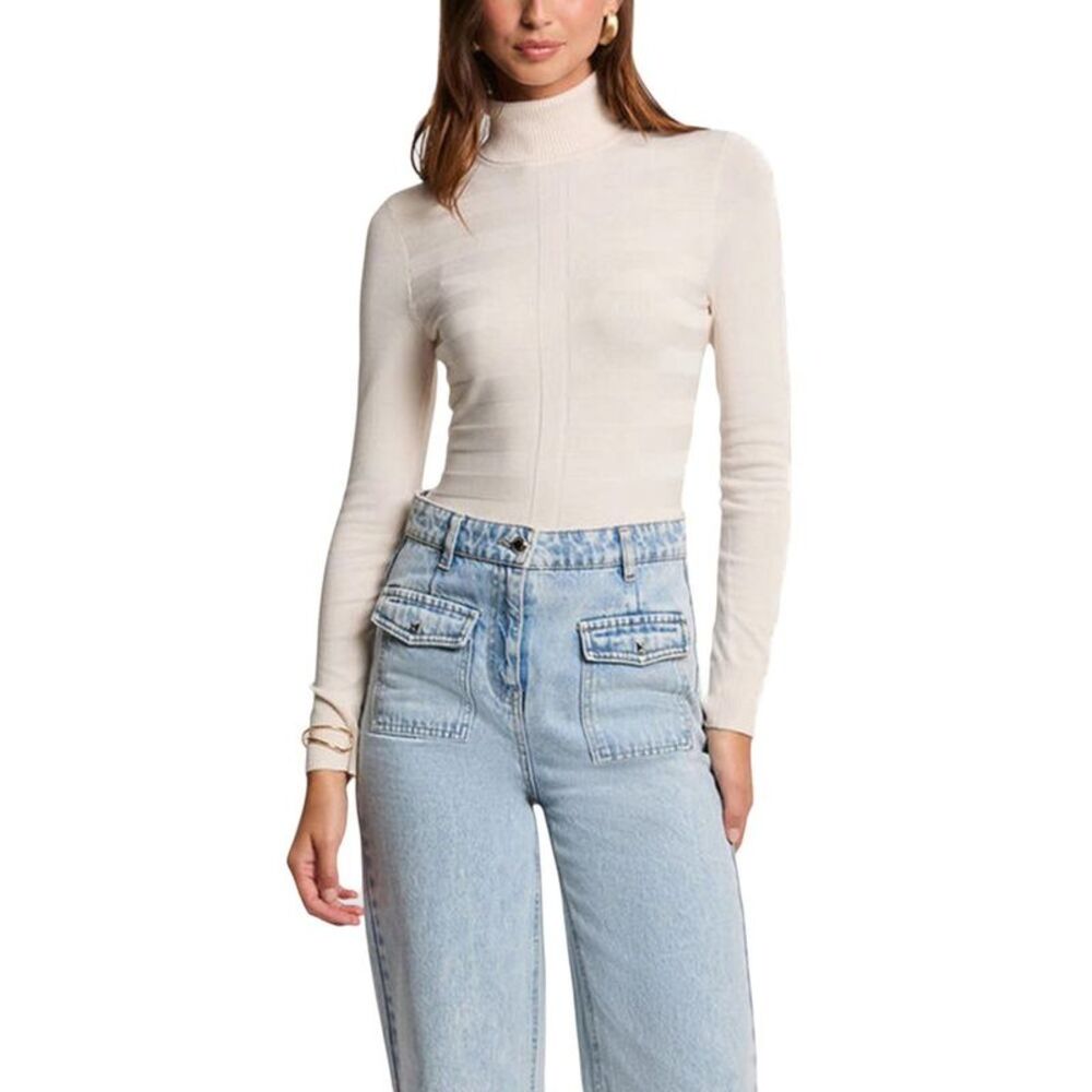Morgan De Toi Beige Viscose Women's Turtleneck
